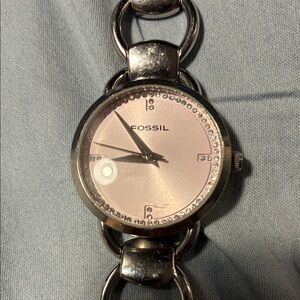 Fossil Metallic and Pink Timepiece